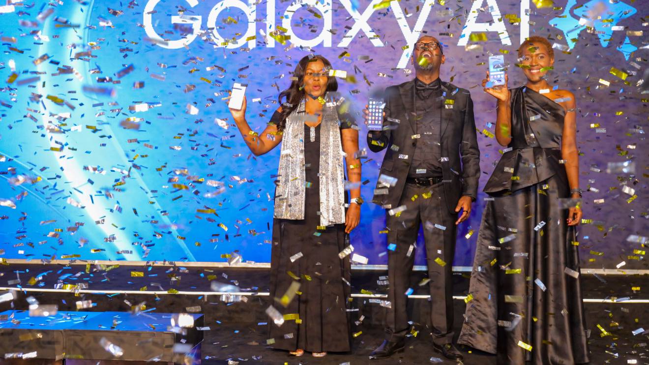 Right to Left Evelyne Munene, Product and Marketing Lead, Mobile Experience, Samsung Electronics East Africa, Anthony Hutia, Head of Mobile Experience, Samsung Electronics East Africa and Brenda Nakhulo- Head of Marketing. PHOTO/COURTESY